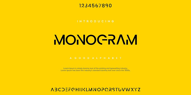 Abstract minimal modern alphabet fonts. Typography
