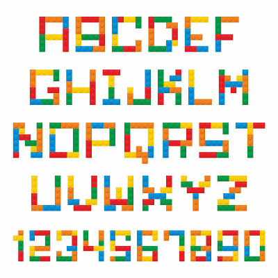 彩色砖玩具字体与数字