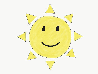 抽象手绘涂鸦太阳微笑孤立