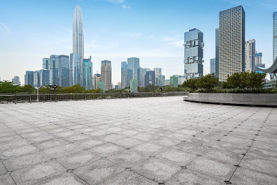 空旷的楼层和现代化的办公楼，中国深圳