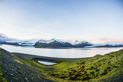 冰岛Fjallsárlón湖雪山的