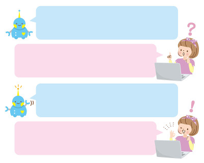 女孩和机器人在电脑上学习编程