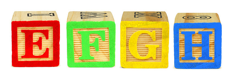 玩具木制字母块E F G H