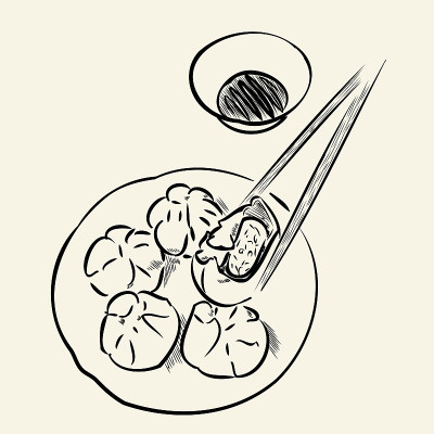 中国的饺子。点心。莫莫。gedza。亚洲食品