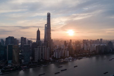 上海外滩鸟瞰图