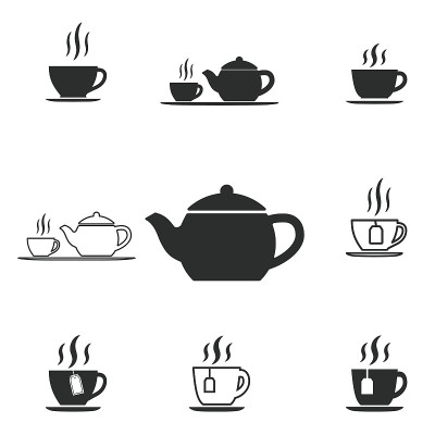 茶的图标集。