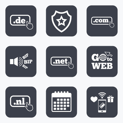 顶级域名的迹象。De, Com, Net和Nl。