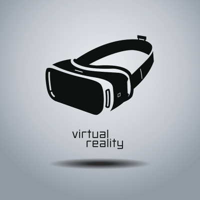 虚拟现实头盔图标，平面设计，矢量，图标，设计，黑白，VR