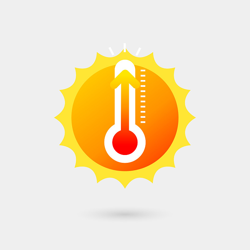 Sun with thermometer.