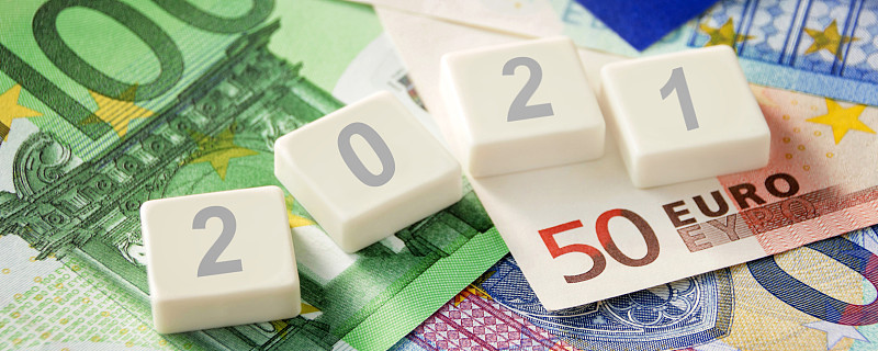欧元纸币和象征性的2021年