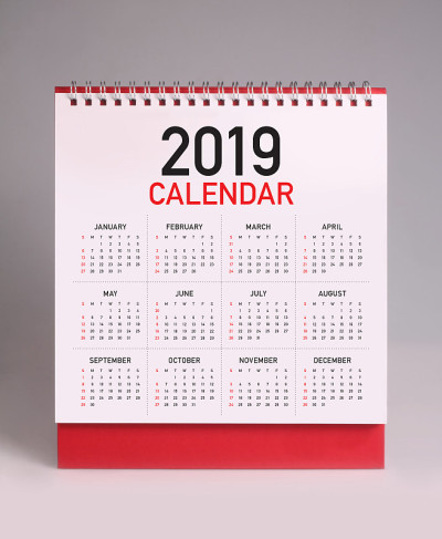 简易台历2019