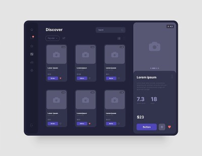 线框的屏幕。仪表盘UI和UX套件设计。