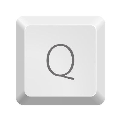 按钮Q.图标矢量插图。