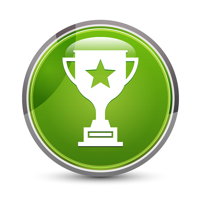 Trophy icon elegant green round button vector illu