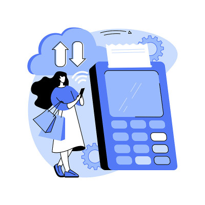 云POS抽象概念矢量图。