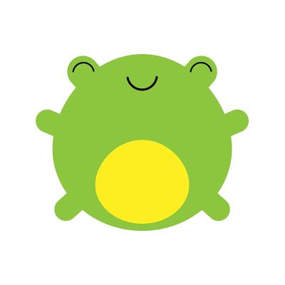 一个可爱的绿色小青蛙的卡通矢量插图。