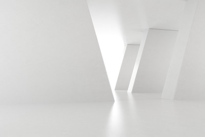 抽象的建筑空间，室内用混凝土墙。3 d渲染。
