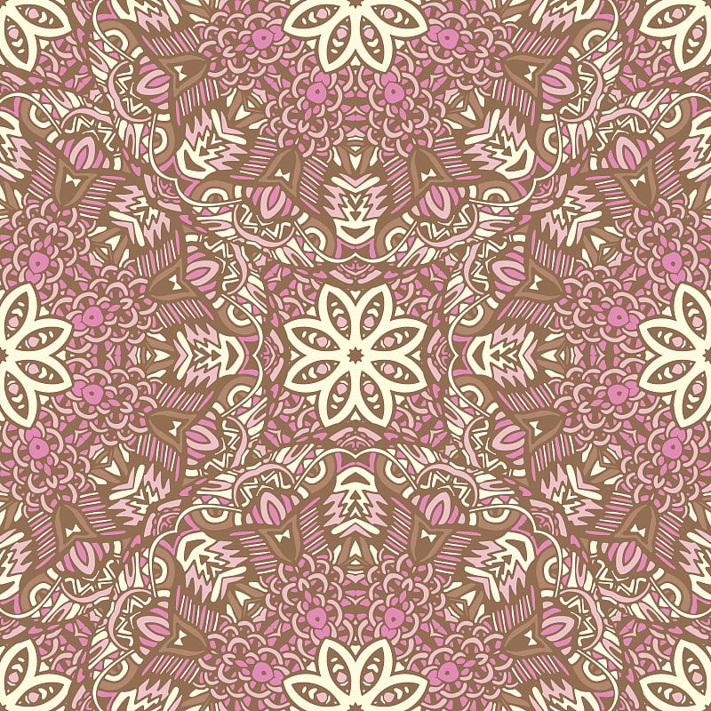 Cute pink mandala floral Seamless abstract tiled p