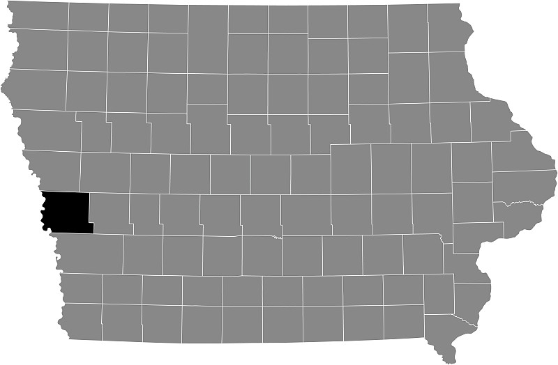 美国爱荷华州哈里森县位置图