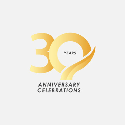 30周年纪念矢量模板设计插图