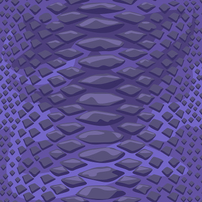 蛇皮肤无缝背景。平面和纯色风格矢量插图。