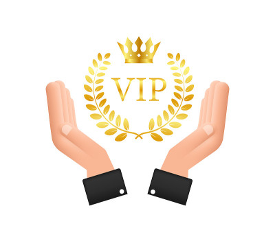 金碧辉煌，象征尊贵尊贵。非常重要的人- VIP图标在黑暗的背景与明亮的标志排他性。
