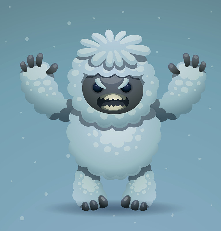 可爱愤怒的雪人