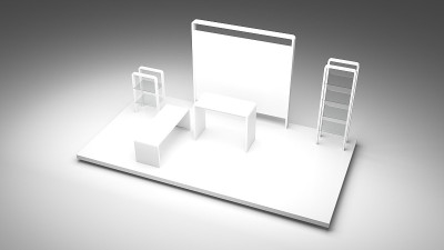 空白展位，空间插画拷贝，原创设计3d效实图