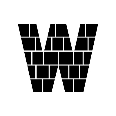 字母W掩模区。字母照片拼贴框模板。