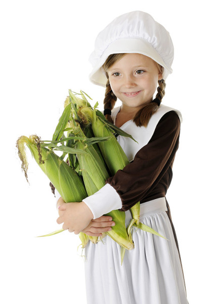 Corn-Loving朝圣者的女孩