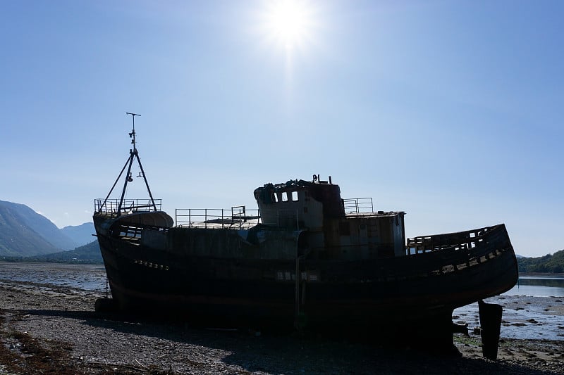 “Old boat of Caol”沉船在科帕奇附近的威廉堡