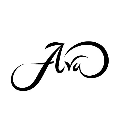 个人名字艾娃。矢量手写书法集。手工刻字集合