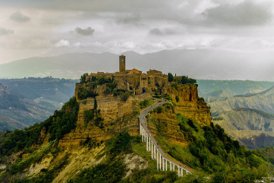 巴格诺乔的Civita全景(意大利拉齐奥的Viterbo)。