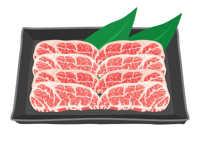 烤肉排骨的插图。