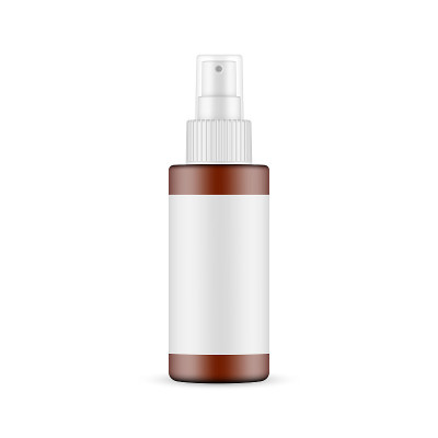 Plastic Frosted Amber Spray Bottle with Blank Labe