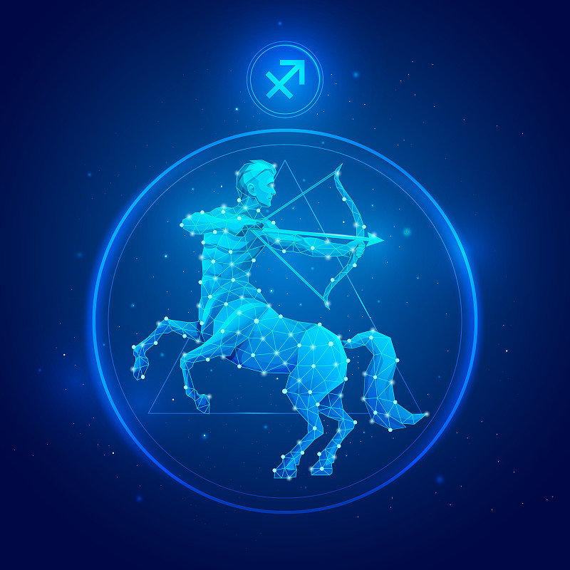 射手座星座的图标。