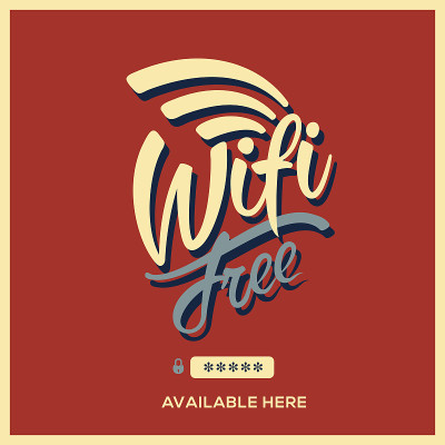 免费wifi符号复古风格