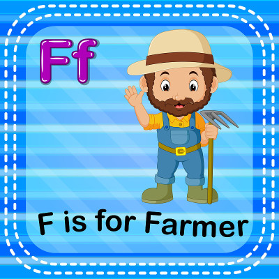 识字卡片上的字母F代表农民