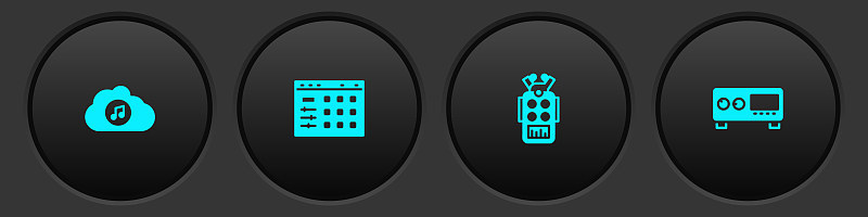 Set Music streaming service, Drum machine, Microph