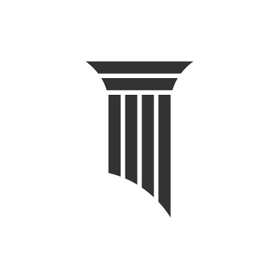 柱标志律师事务所插图设计。向量EPS 10。