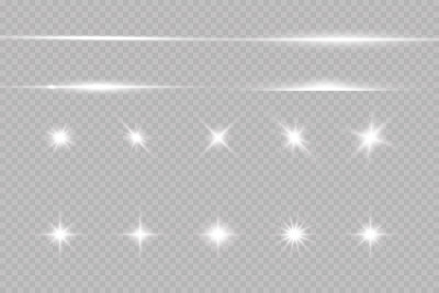 Light effect. Bright Star. Light explodes on a tra