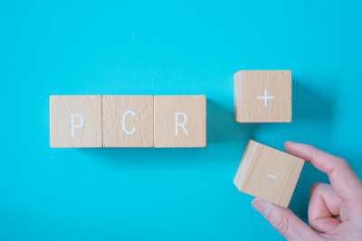 PCR检测阴性;五个木块与PCR文本的概念。