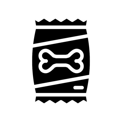 饲料袋狗字形图标矢量插图