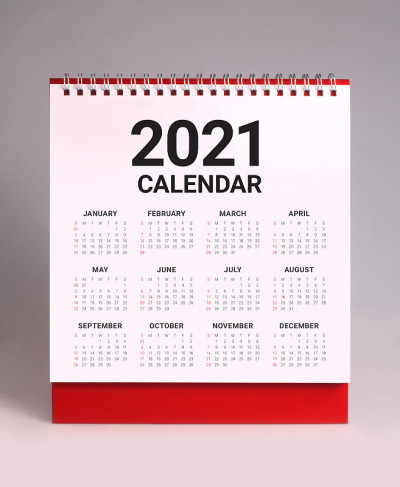 简单的2021年台历