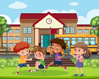 孩子在学校欺负朋友的场景