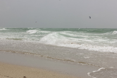 白天海滩上的海浪