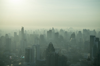 泰国曼谷城市天际线日出