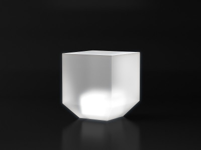 白色基座，白色灯光，黑色背景，空白产品架。3 d渲染。