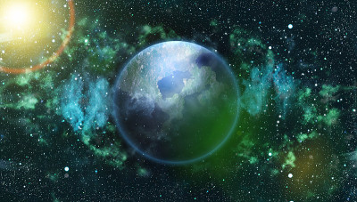 彩色星空外太空背景