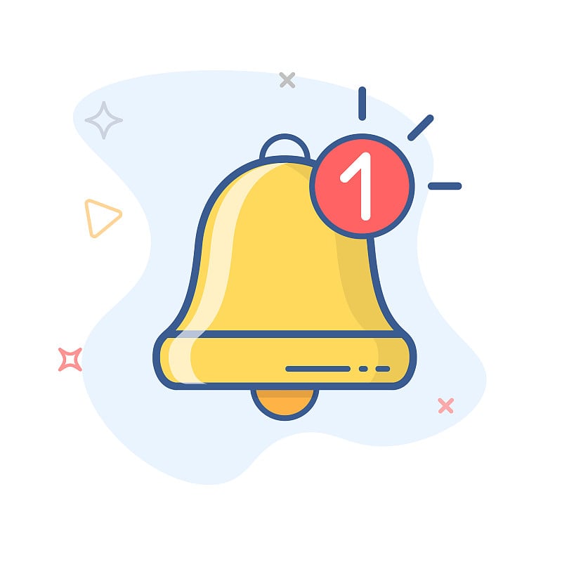 New notification icon vector. New message. Bell ve